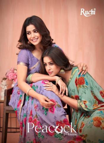 Peacock 2nd Edition By Ruchi Fancy Georgette Printed Saree Collection